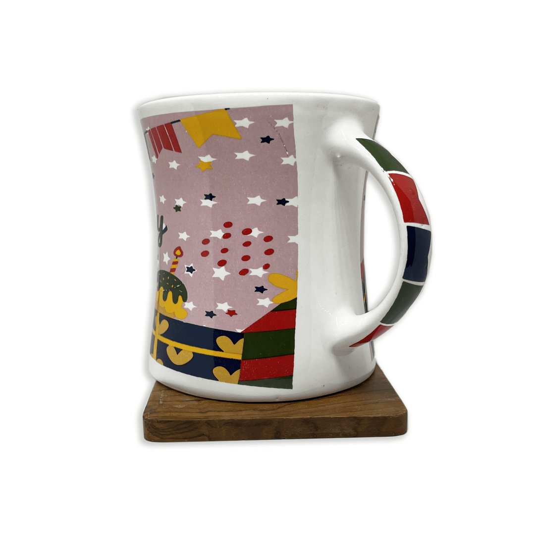 Bhokals Happy Birthday Pink Printed White Round  Coffee Mug