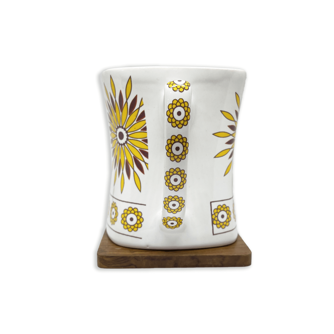 Bhokals Rangoli Yellow Brown printed White Coffee Mug