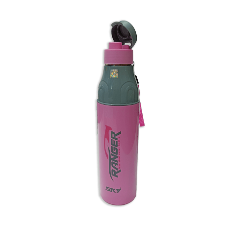 Sky Ranger Printed 1000ml Pink Stainless Steel Water Bottle