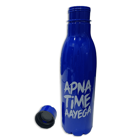 Apna Time Ayega Printed Blue Water Bottle