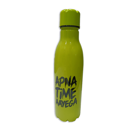 Apna Time Ayega Printed Green Water Bottle