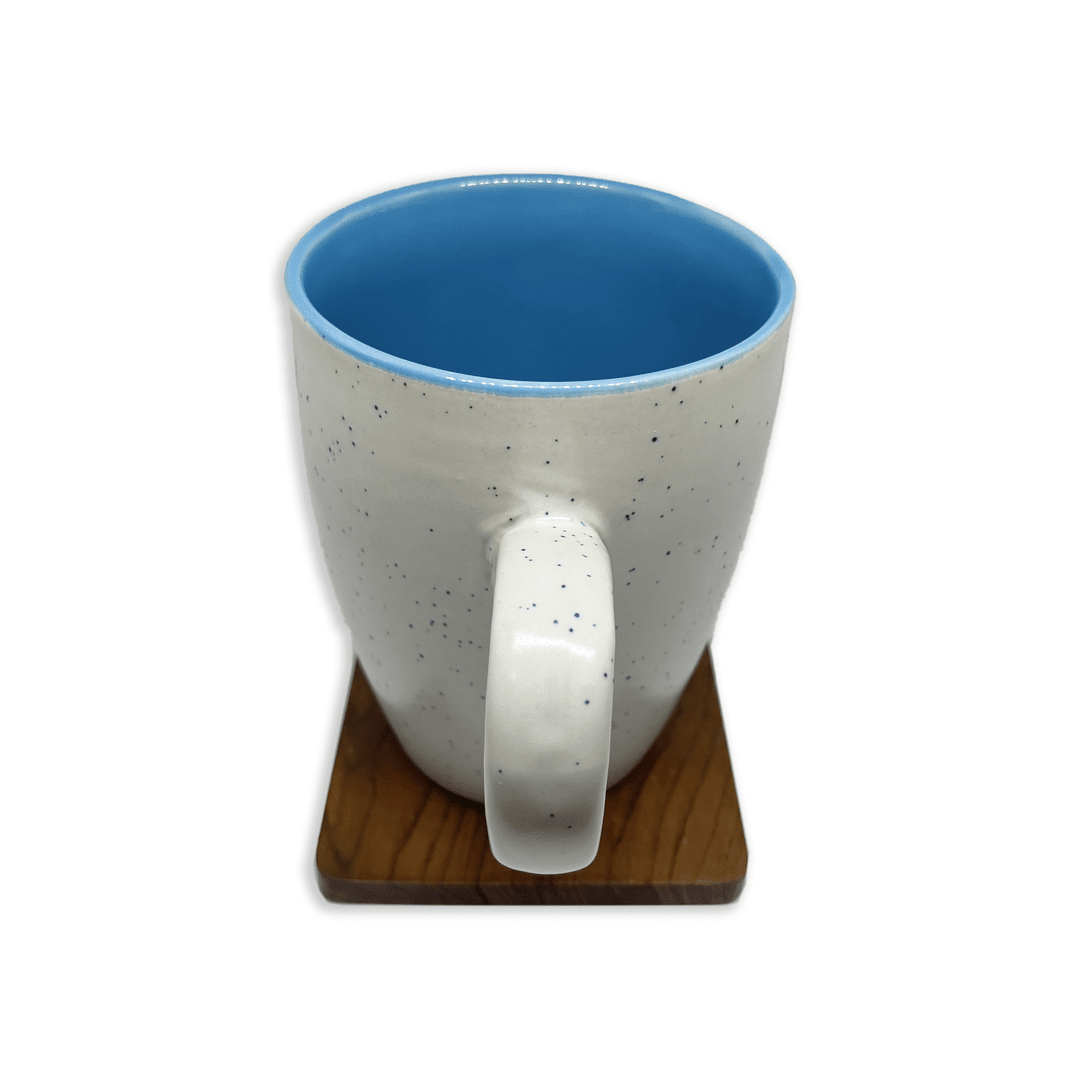 Bhokals Dots Print Sky Blue White Coffee Mug