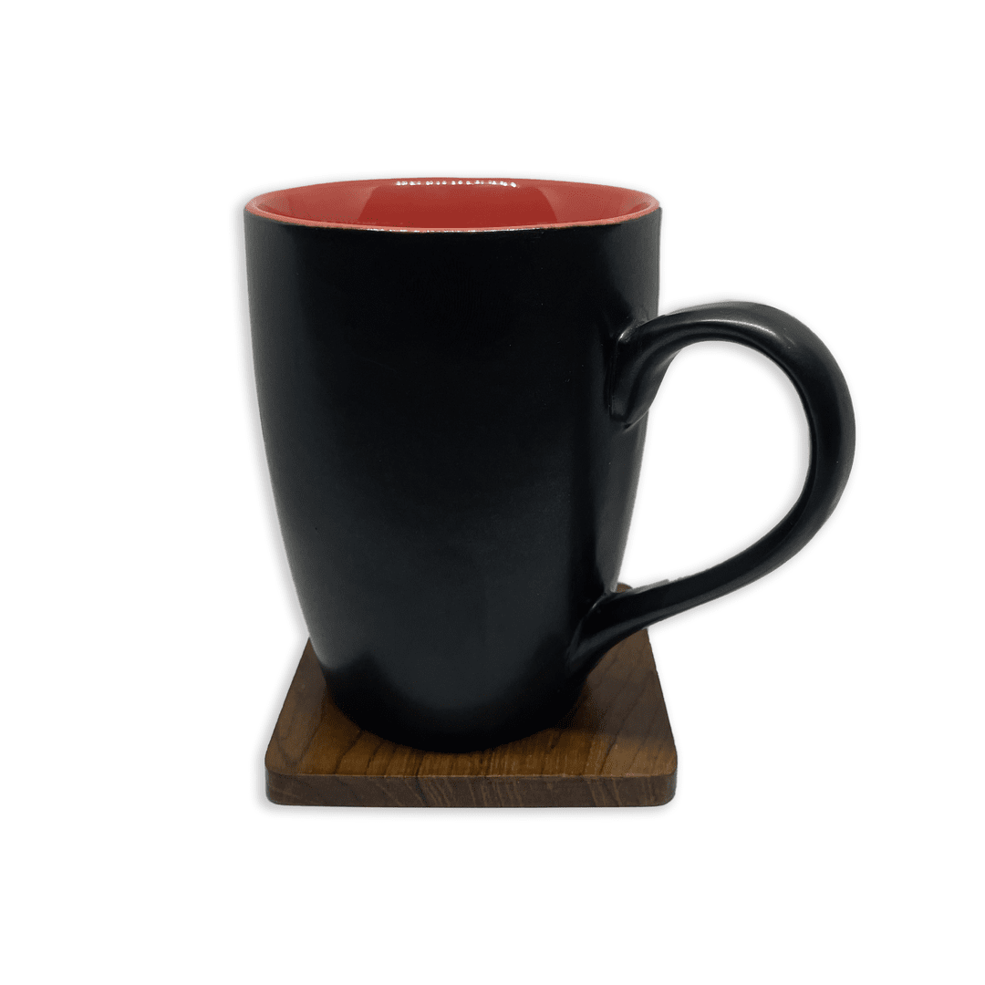 Bhokals Dual Print Red Solid Black Coffee Mug