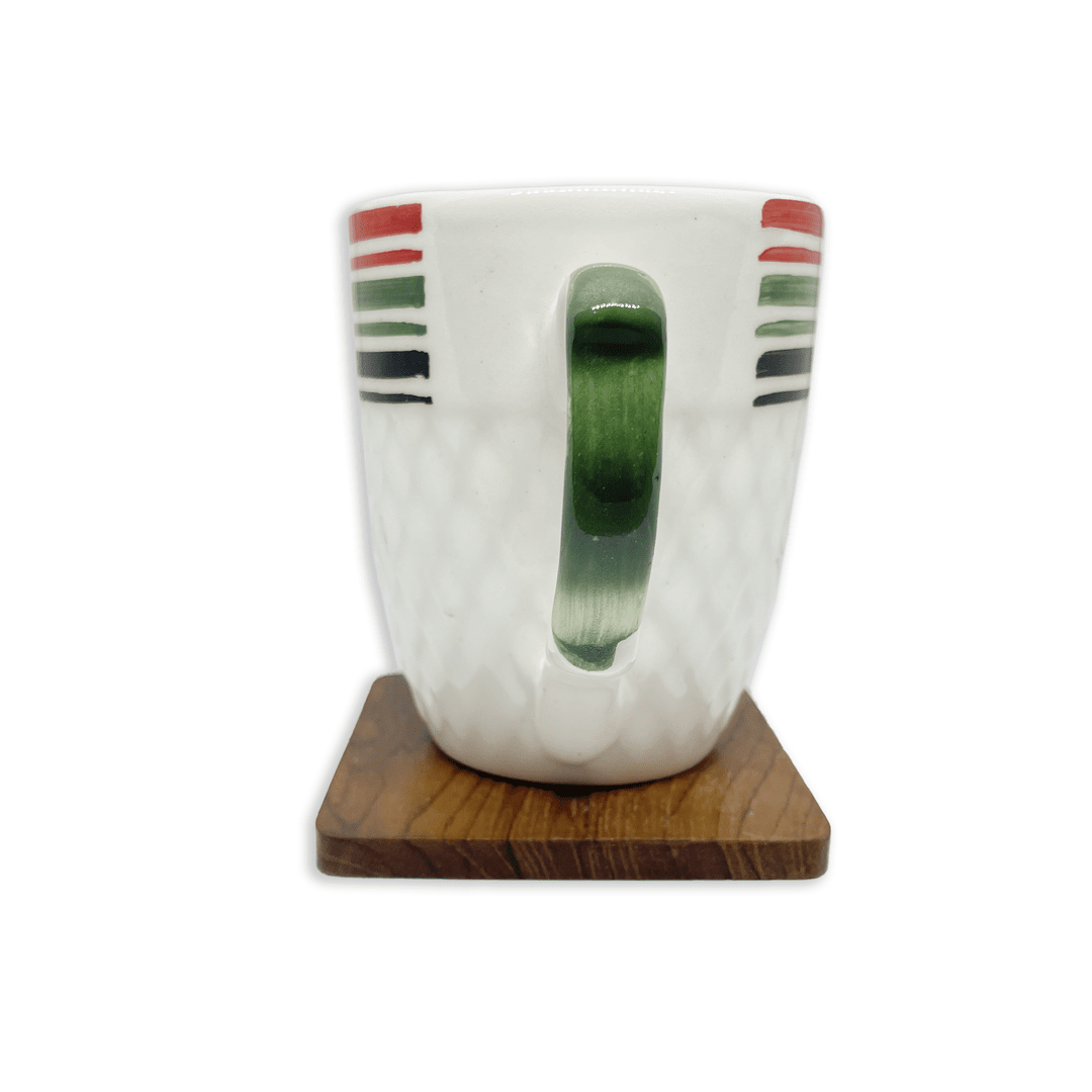 Bhokals Multi Line Printed White Coffee Mug