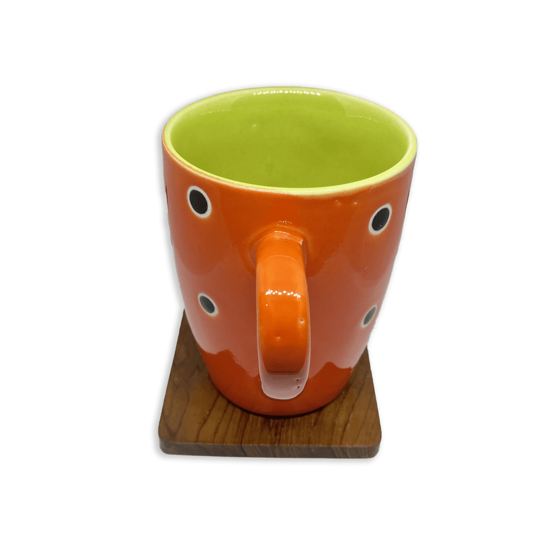 Bhokals Dots Printed Orange Green Coffee Mug