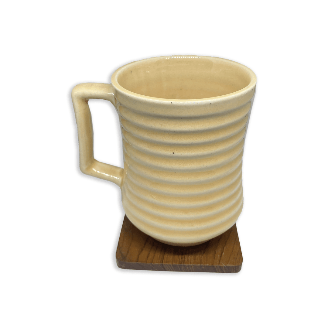 Bhokals Line Texture Pattern Cream Coffee Mug