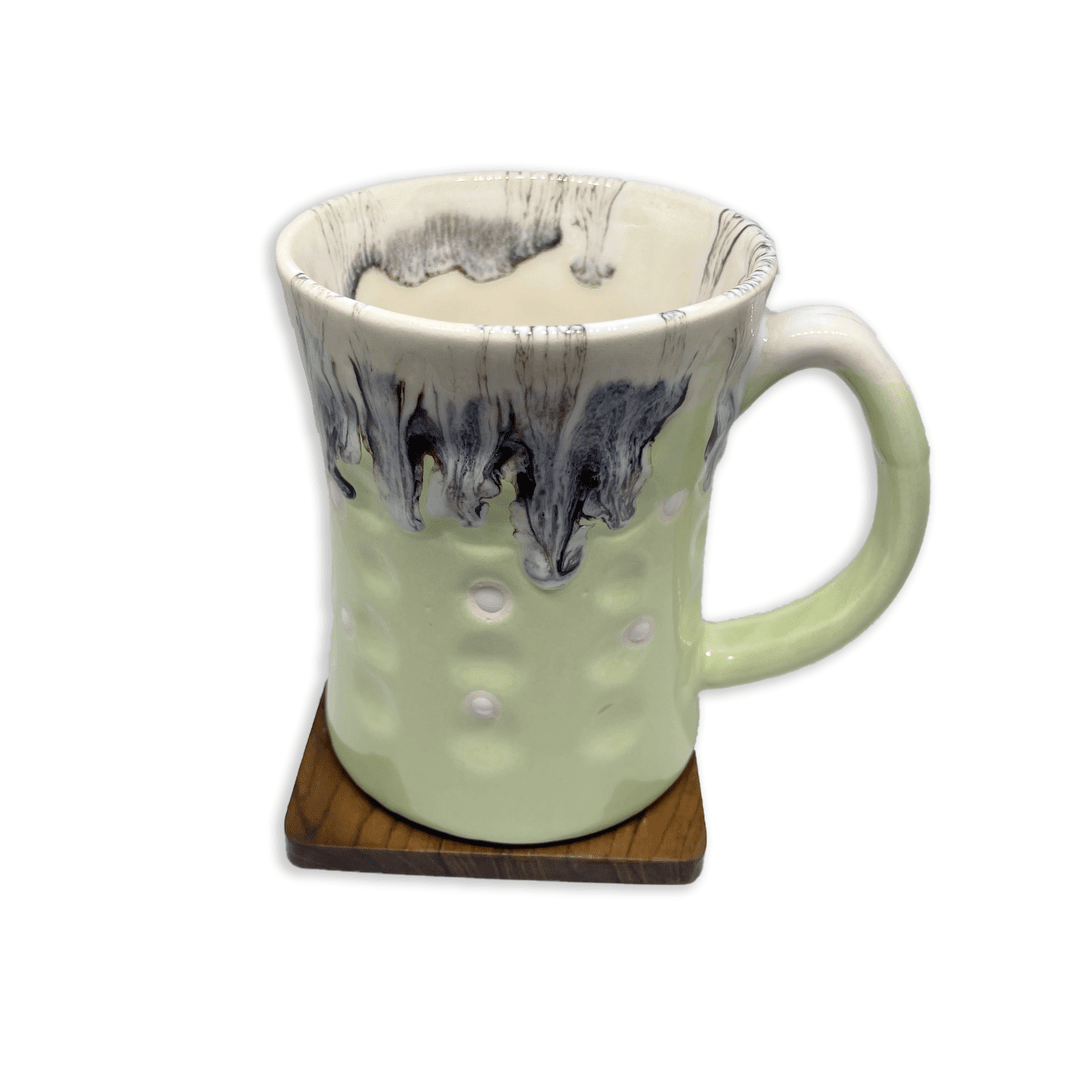 Bhokals Big Dots Light Green Round Coffee Mug