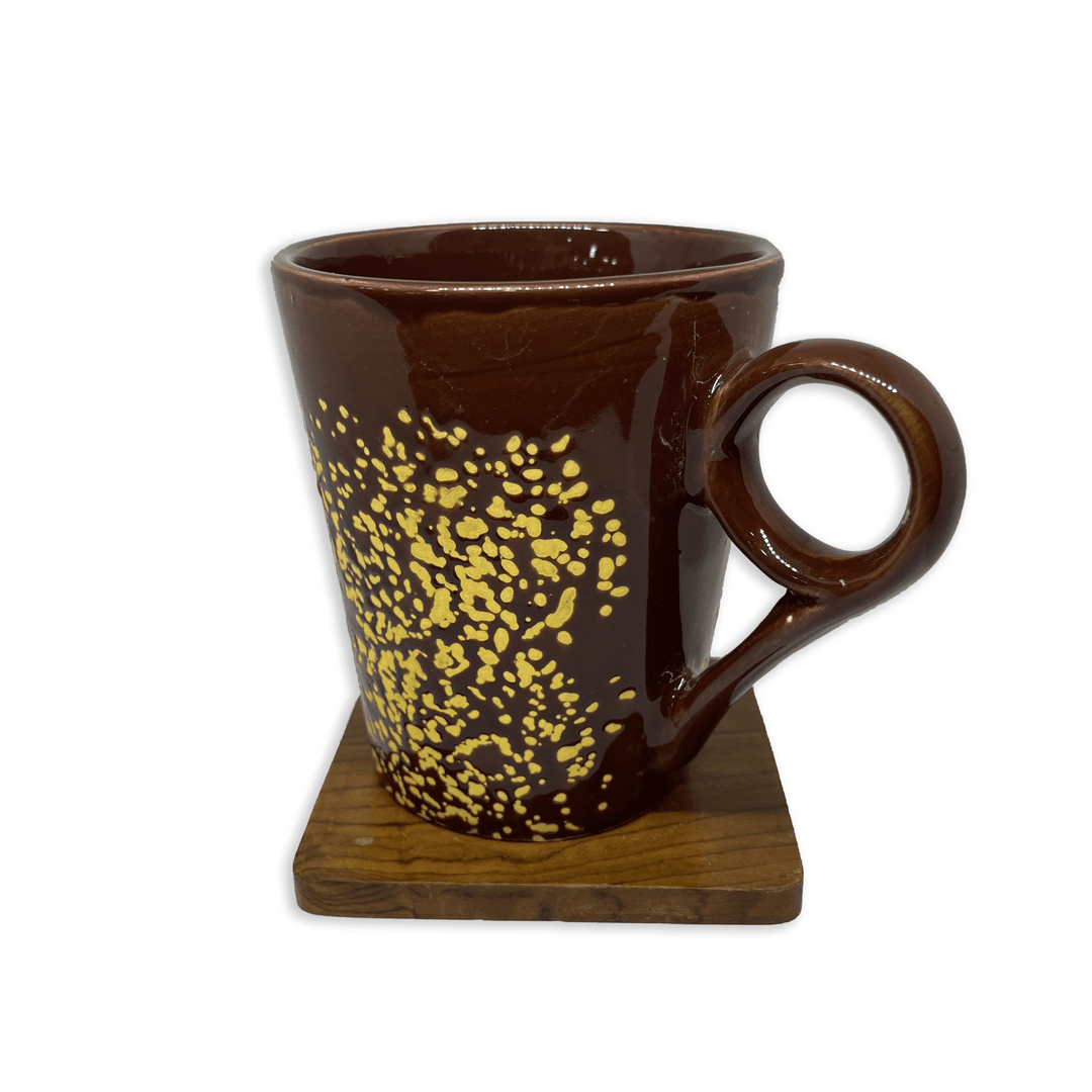 Bhokals Ceramic Brown Yellow Coffee Mug