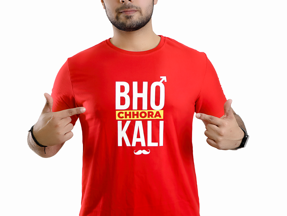 Bhokali Chora Printed Round Neck Cotton Men T-Shirt