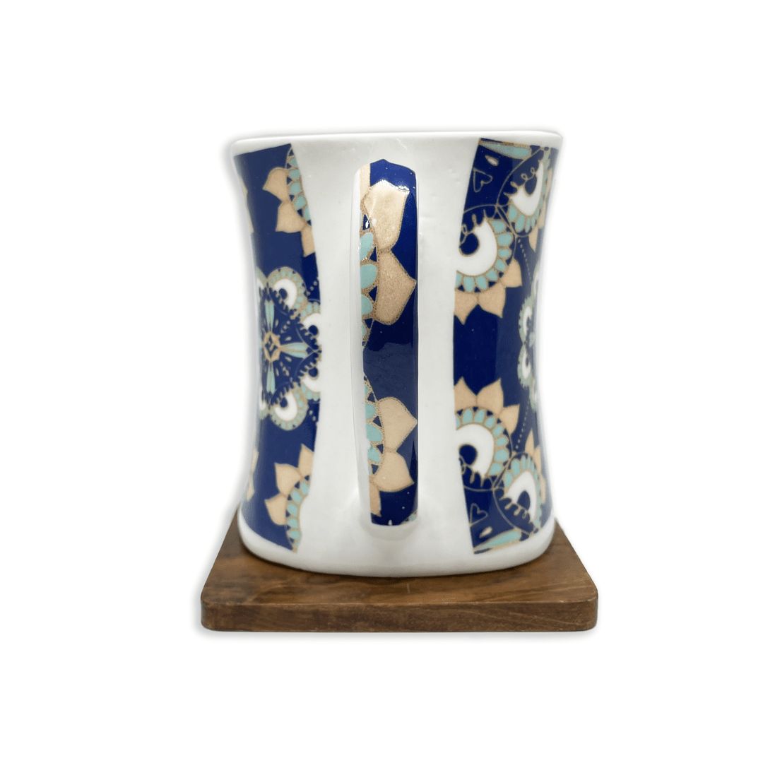 Bhokals Blue Rangoli  Printed White Coffee Mug