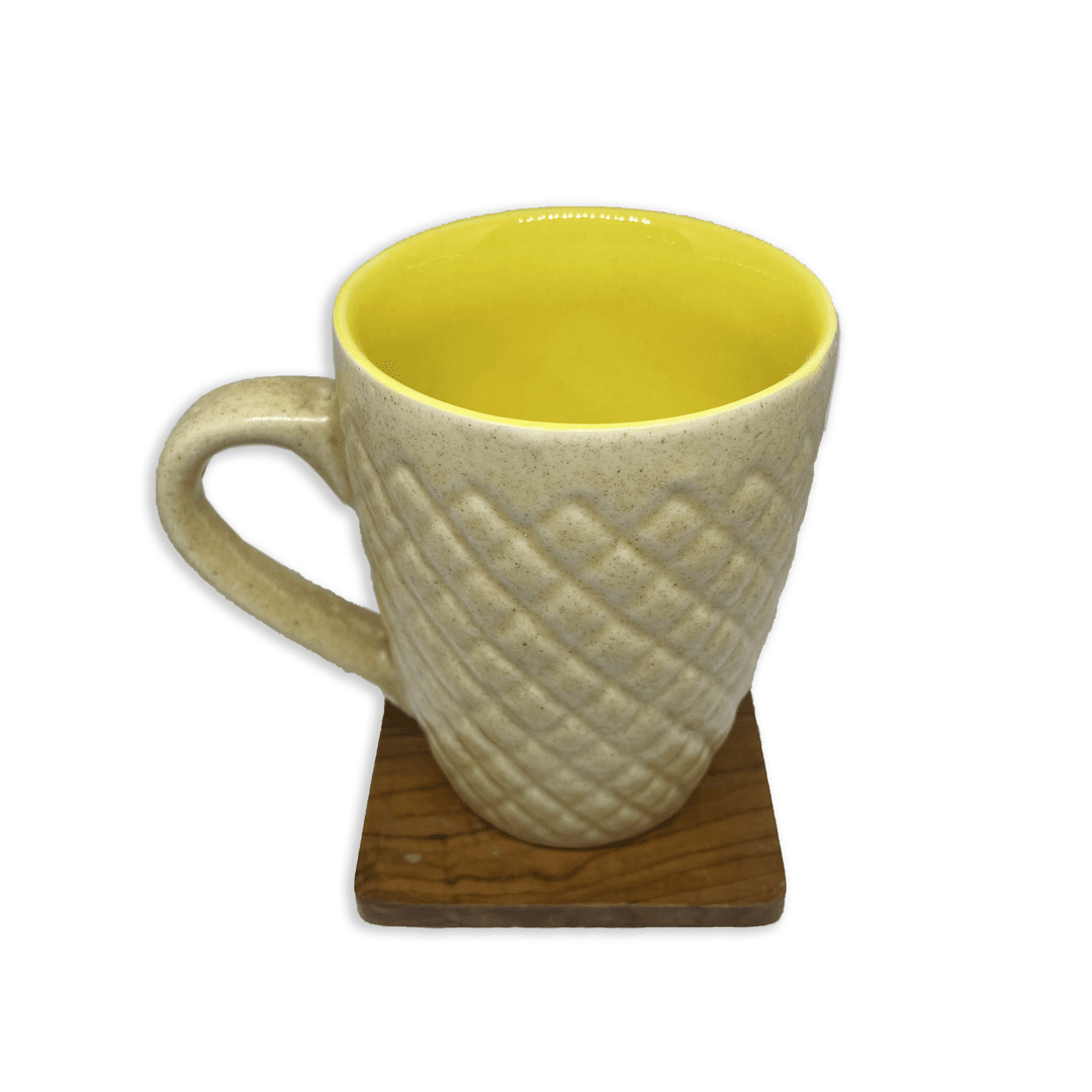 Bhokals Bone China Yellow Cream Coffee Mug