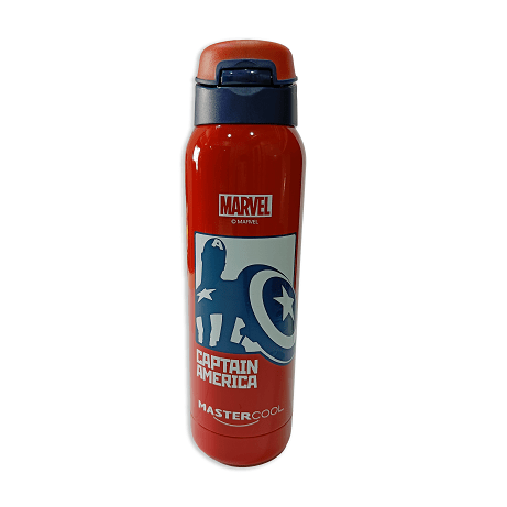 Master Cool Captain America Printed Red Steel Water Bottle