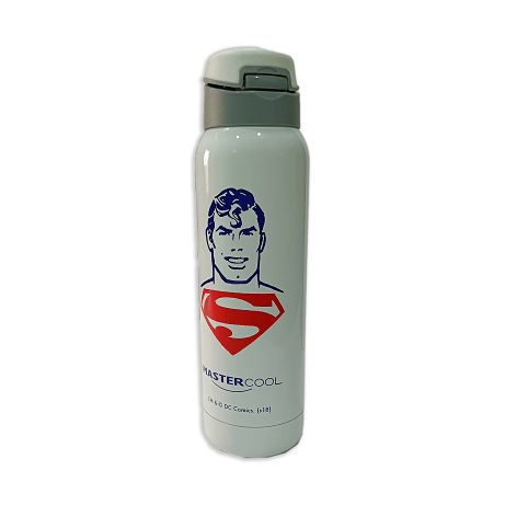Master Cool Superman Printed White Steel Water Bottle