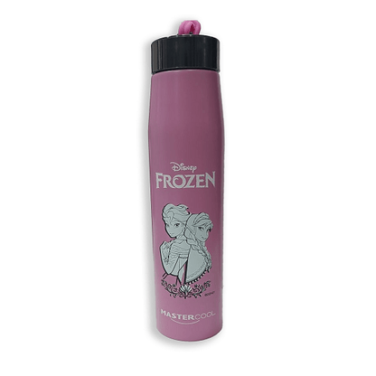 Master Cool Disney Frozen Printed Pink Steel Water Bottle