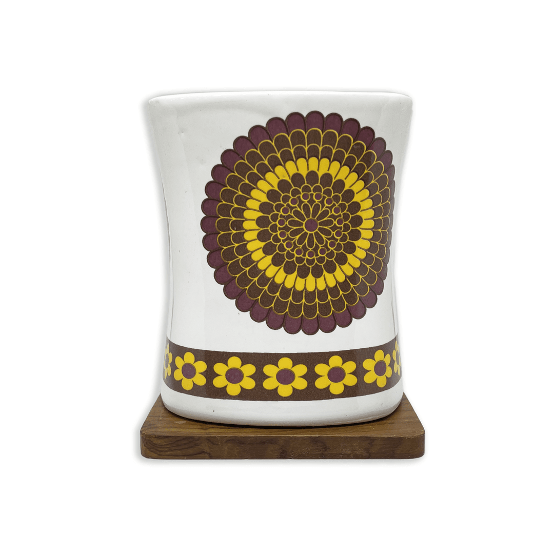 Bhokals Flower Brown Yellow printed White Coffee Mug