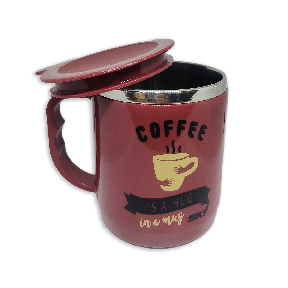 Jolly Steel Big Maroon Coffee Mug