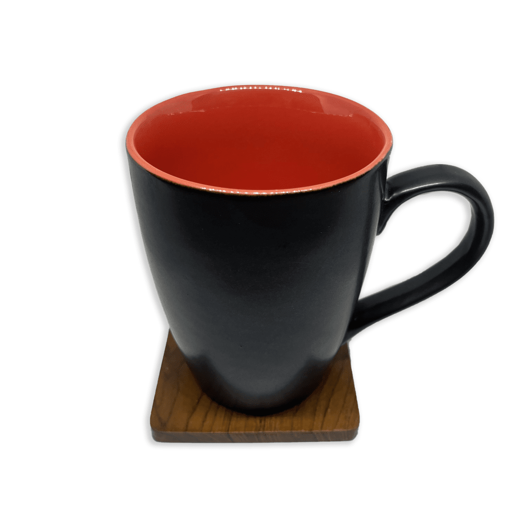 Bhokals Dual Print Red Solid Black Coffee Mug