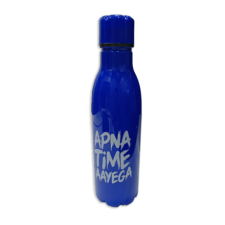 Apna Time Ayega Printed Blue Water Bottle