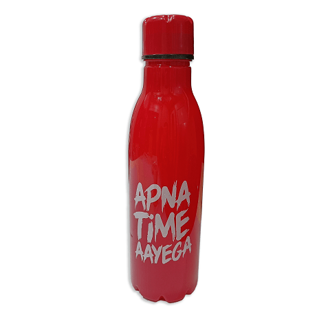 Apna Time Ayega Printed Red Water Bottle