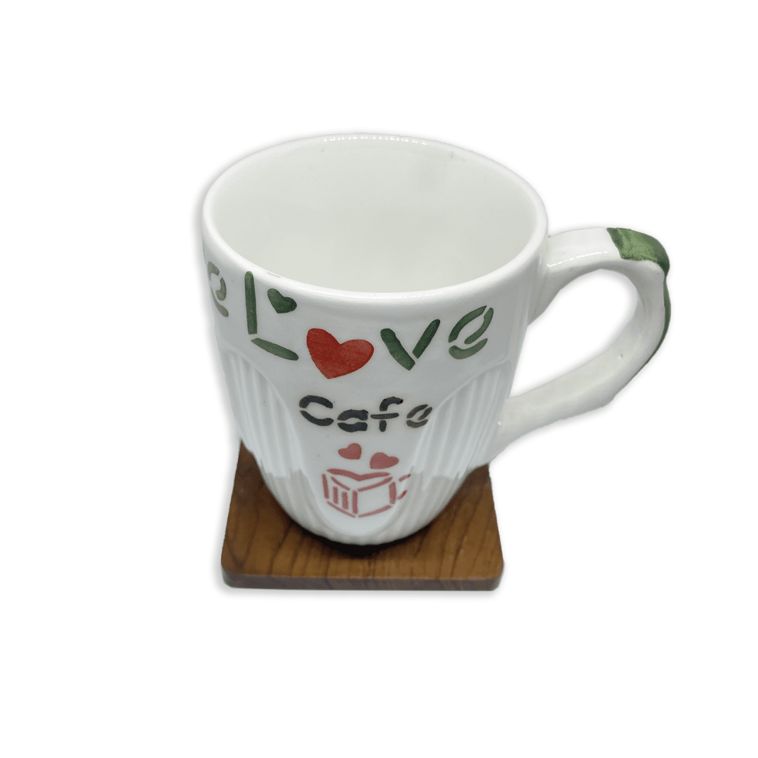 Bhokals Love Cafe Printed White Coffee Mug