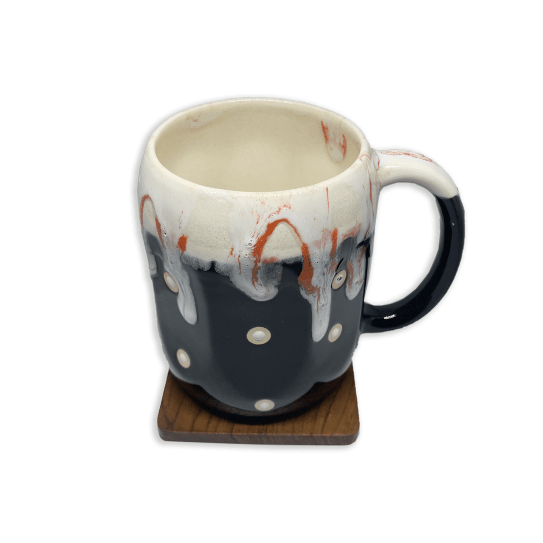 Bhokals Big Dots Print Black Coffee Mug