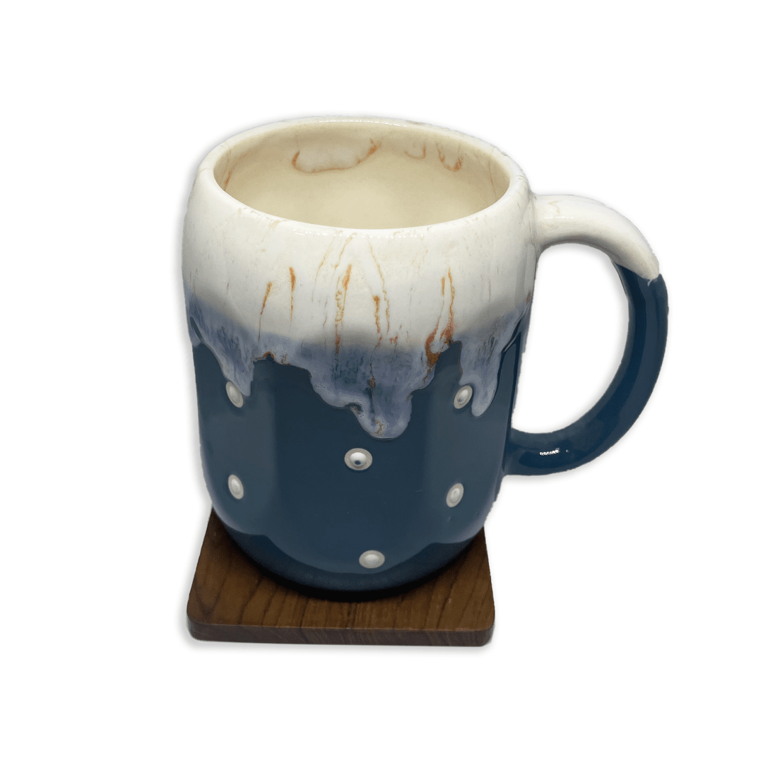 Bhokals Big Dots Print Teal Blue Coffee Mug