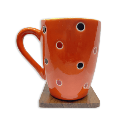 Bhokals Dots Printed Orange Yellow Coffee Mug