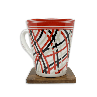 Bhokals Red Black Printed  Designer  White Coffee Mug