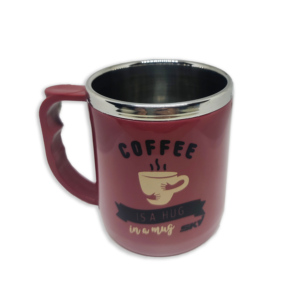 Jolly Steel Small Maroon Coffee Mug