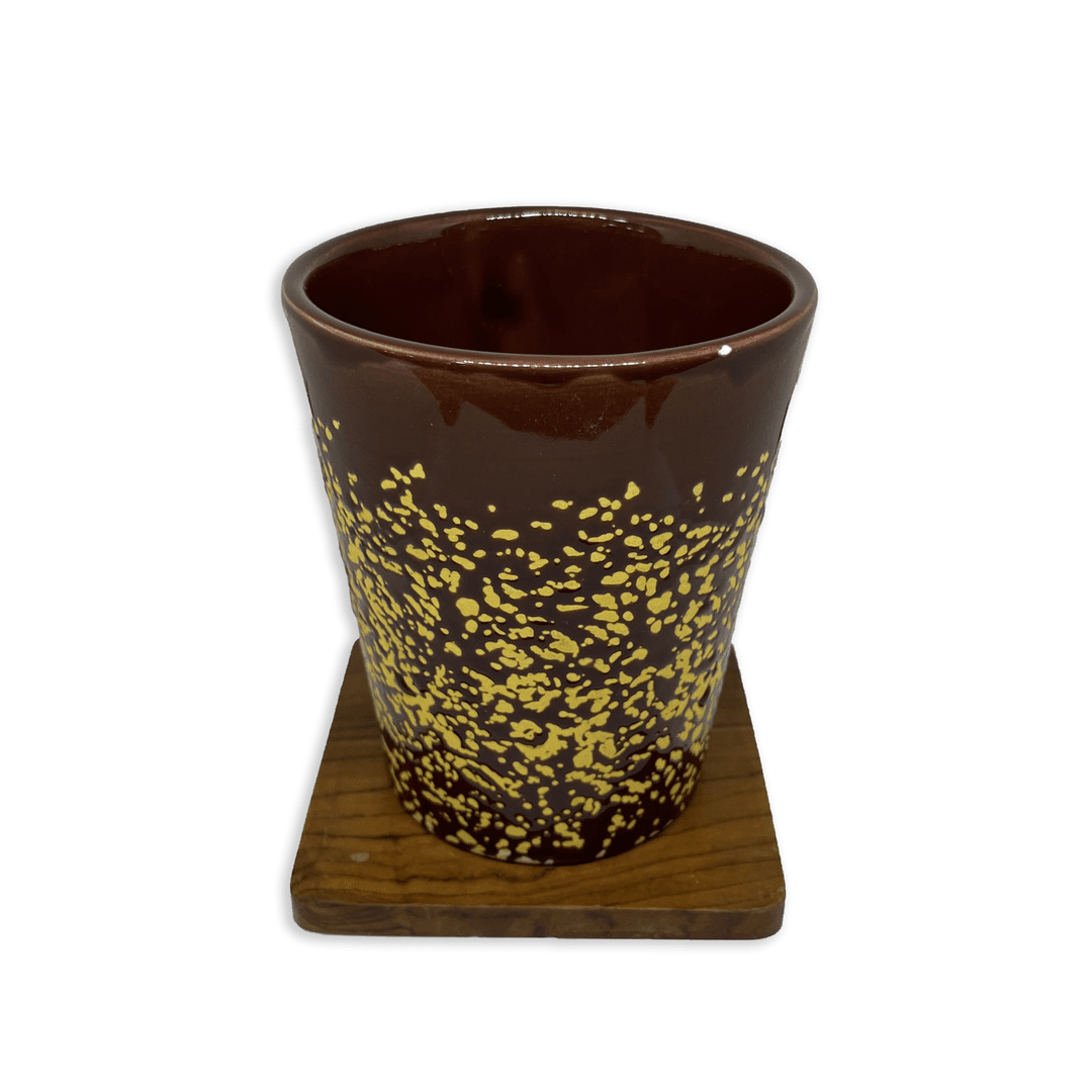 Bhokals Ceramic Brown Yellow Coffee Mug