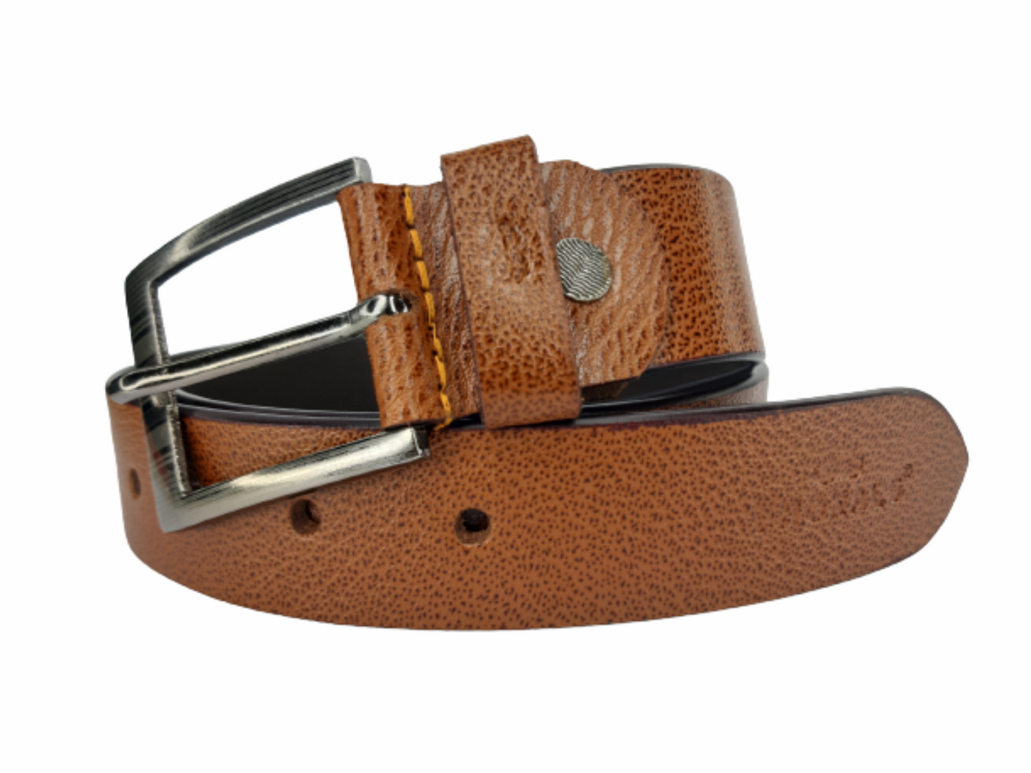 Bhokals Men Tan Texture Leather Belt