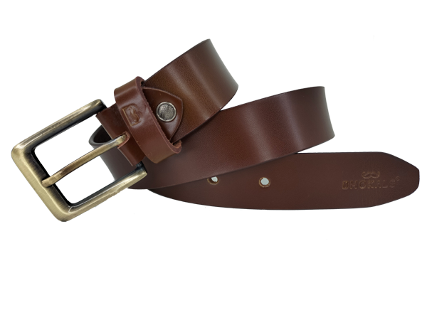 Bhokals Men Solid Brown Casual Leather Belt