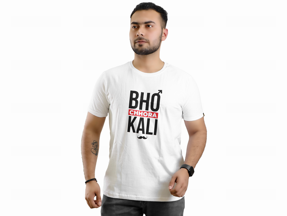 Bhokali Chora Printed Round Neck Cotton Men T-Shirt