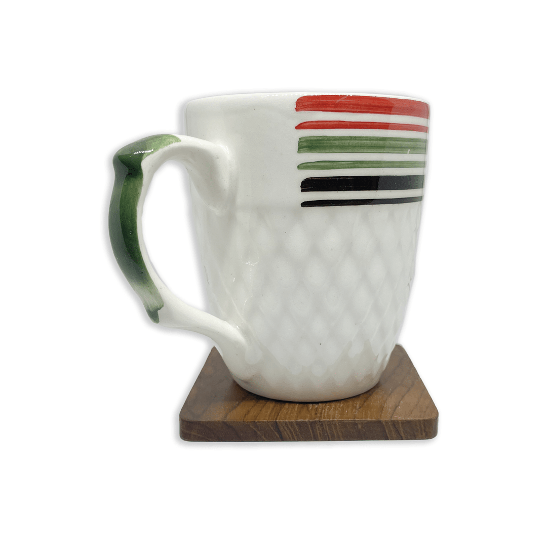 Bhokals Multi Line Printed White Coffee Mug