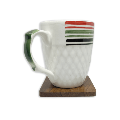 Bhokals Multi Line Printed White Coffee Mug