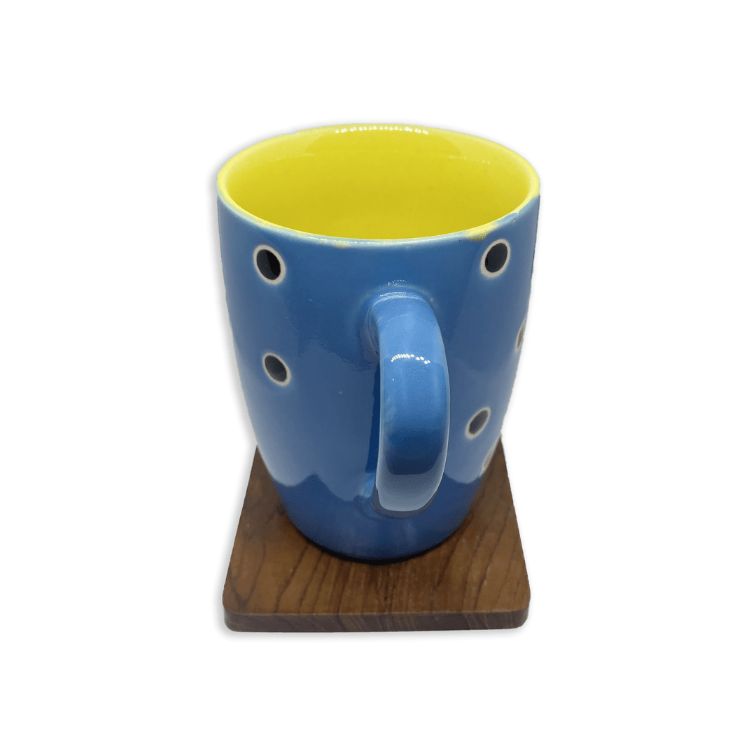 Bhokals Dots Printed Blue Yellow Coffee Mug