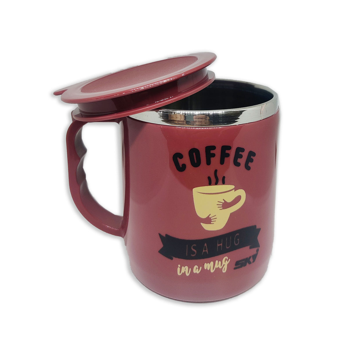Jolly Steel Big Maroon Coffee Mug