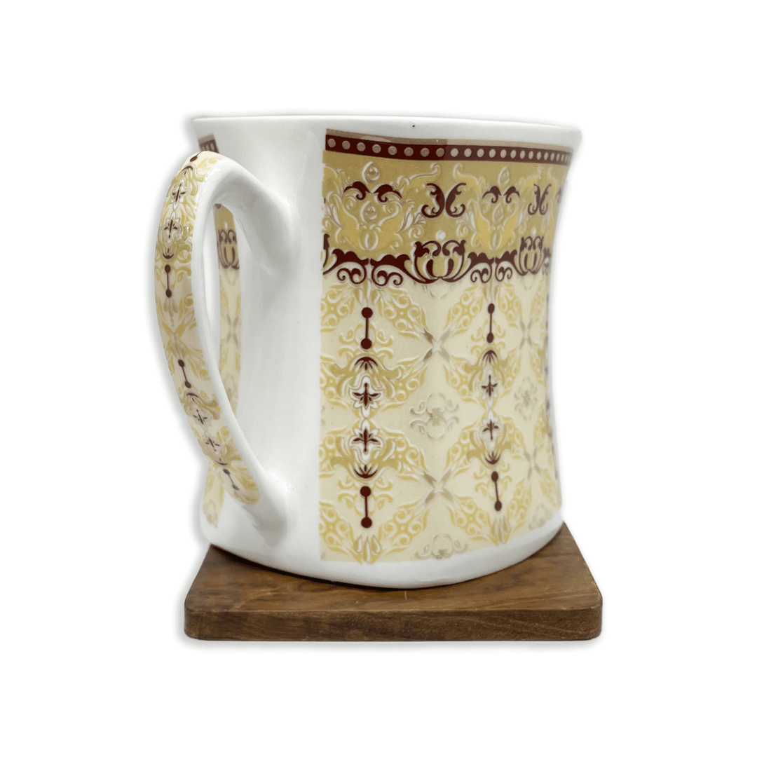 Bhokals Golden Cream Texture Printed White Coffee Mug