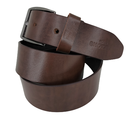 Bhokals Men Texture Brown Leather  Belt