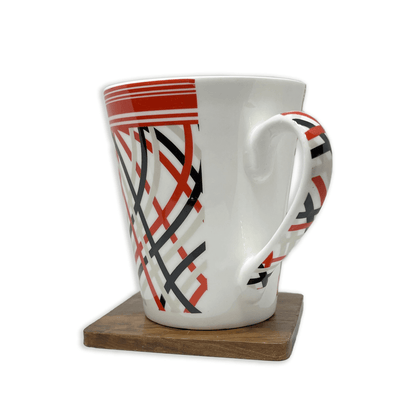 Bhokals Red Black Printed  Designer  White Coffee Mug