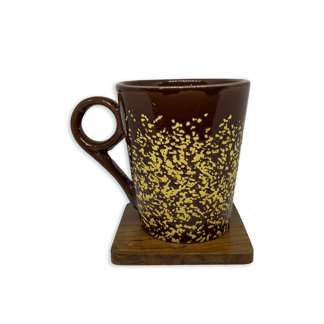 Bhokals Ceramic Brown Yellow Coffee Mug