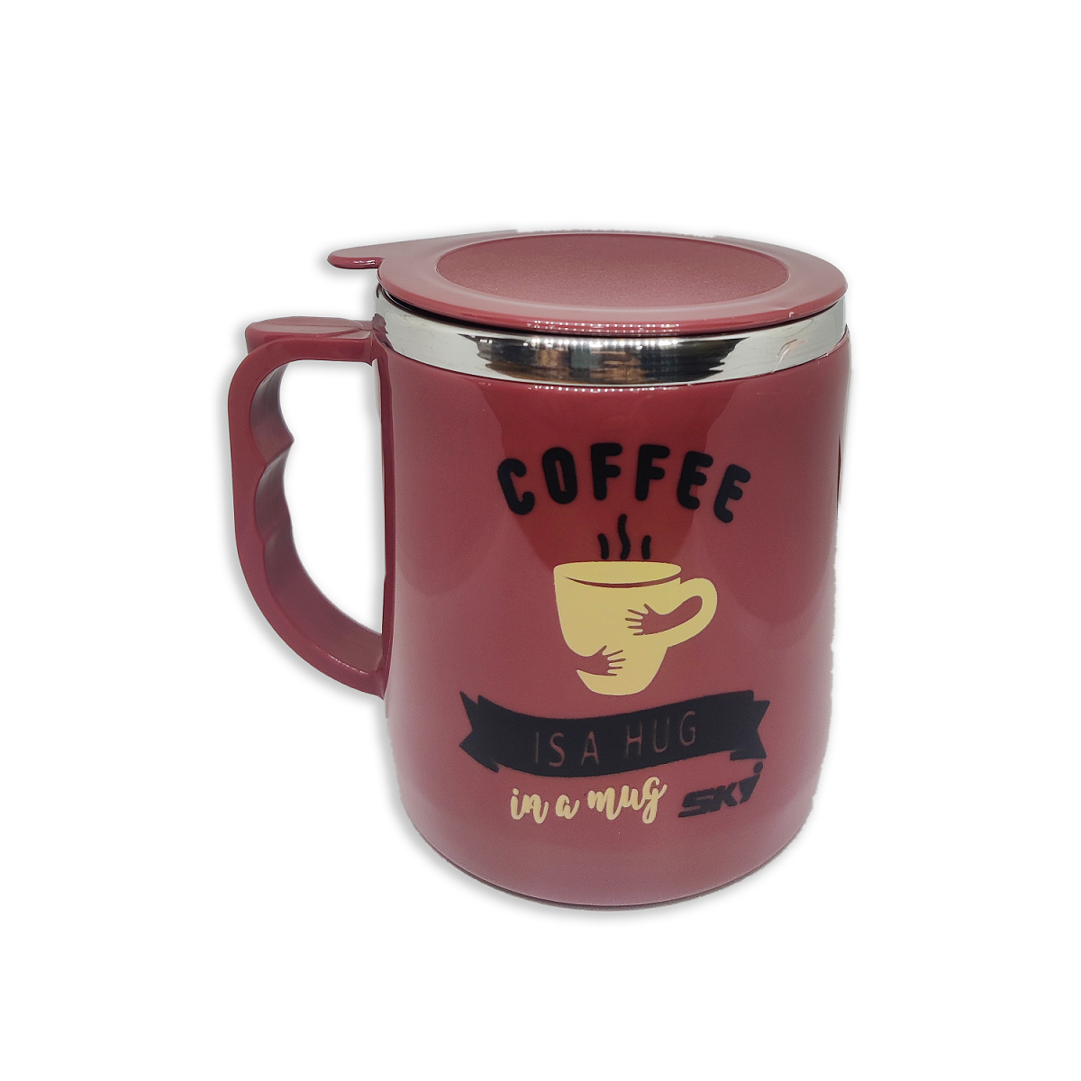 Jolly Steel Big Maroon Coffee Mug