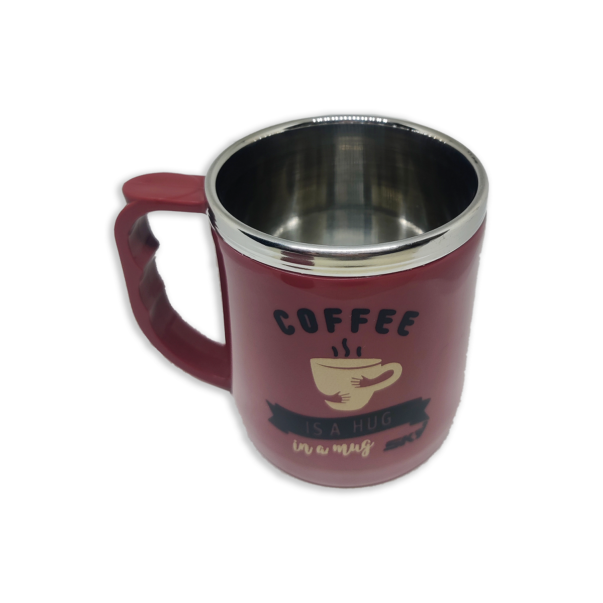 Jolly Steel Small Maroon Coffee Mug