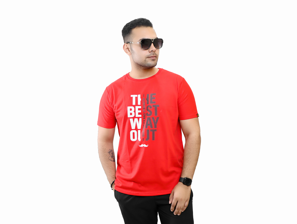 The Best Way Out Printed Round Neck Cotton Men T-Shirt