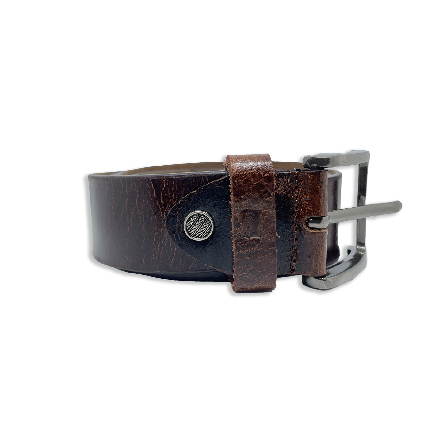 Bhokals Men Brown Crunch Leather Belt